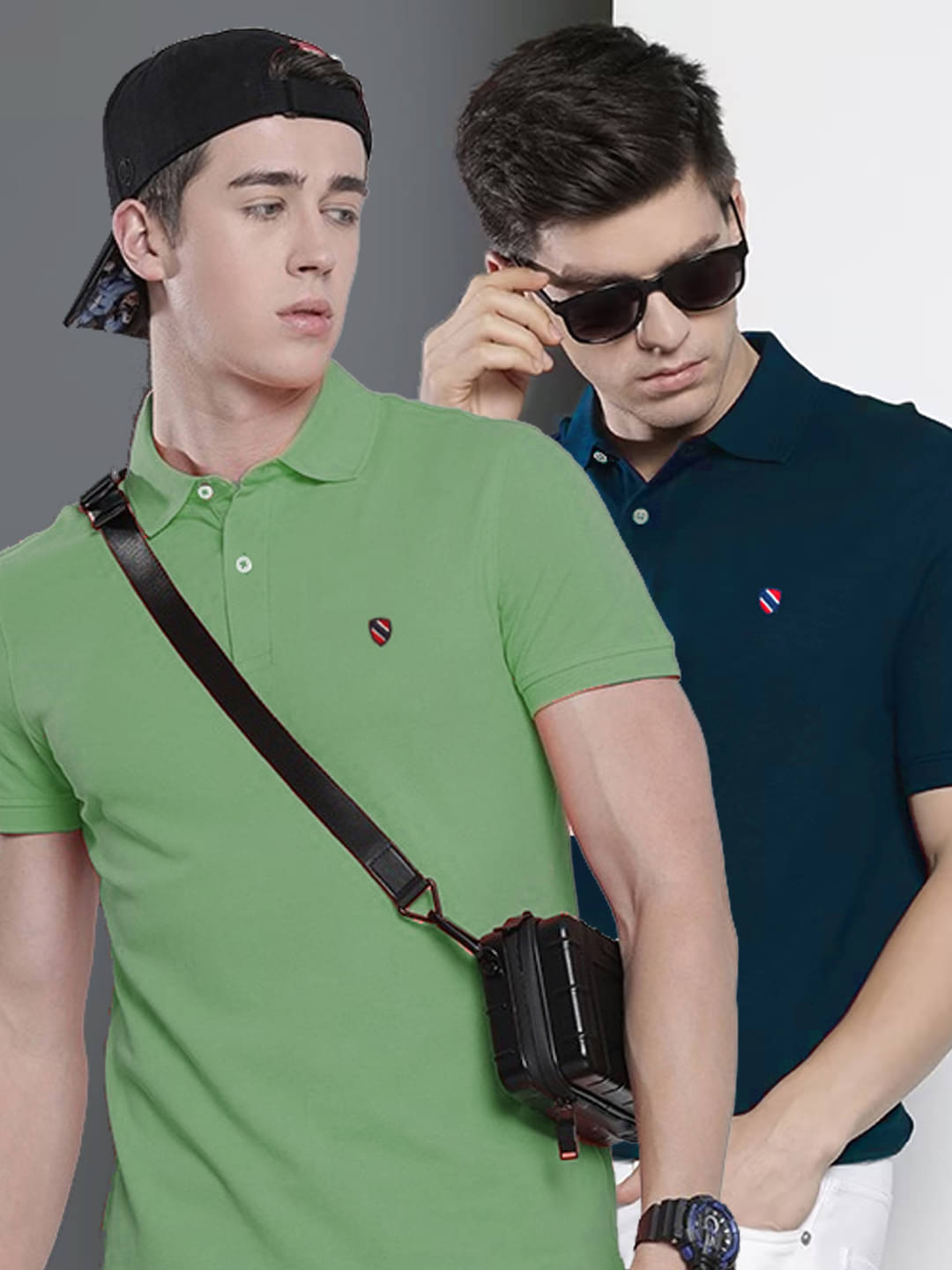     			Merriment Pack of 2 Cotton Blend Regular Fit Solid Half Sleeves Men's Polo T Shirt ( Mint Green )
