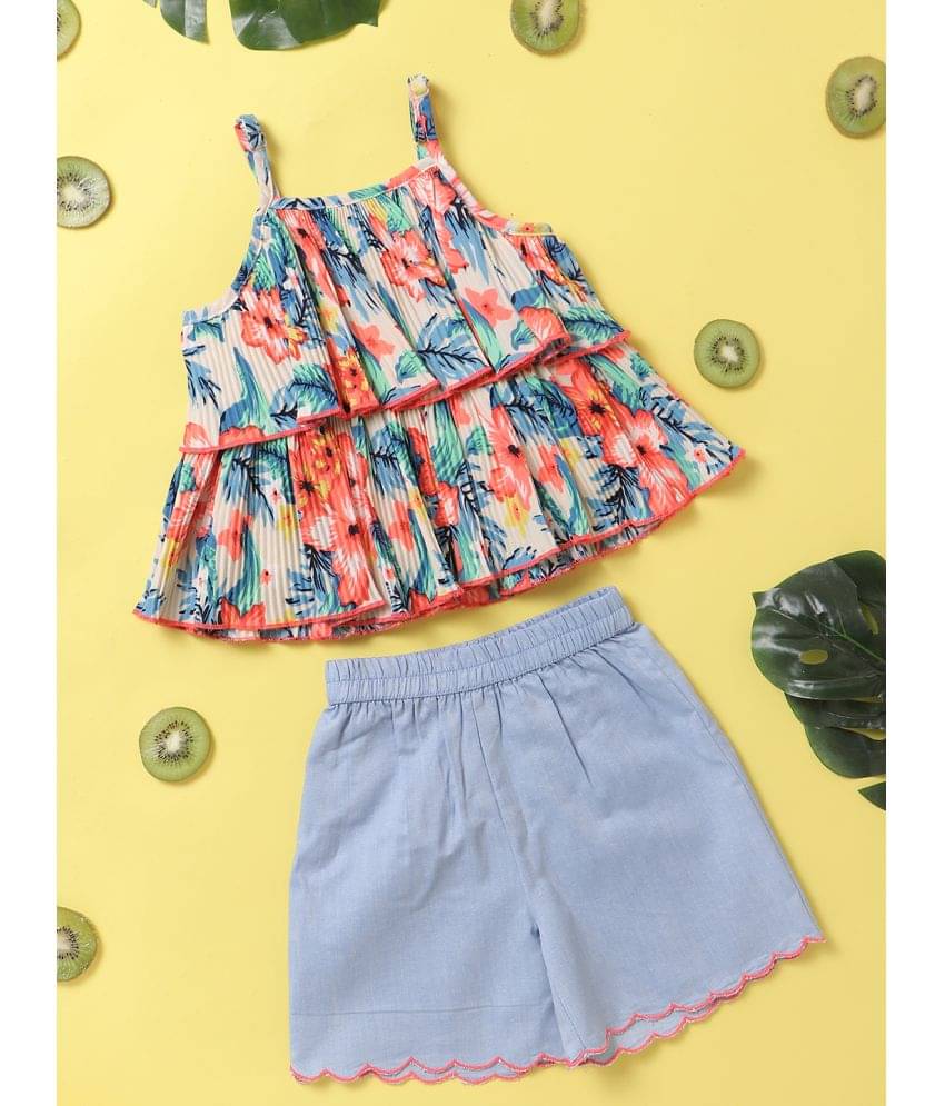     			Nauti Nati Pack of 1 Girls Polyester Top With Shorts ( Multicolor )
