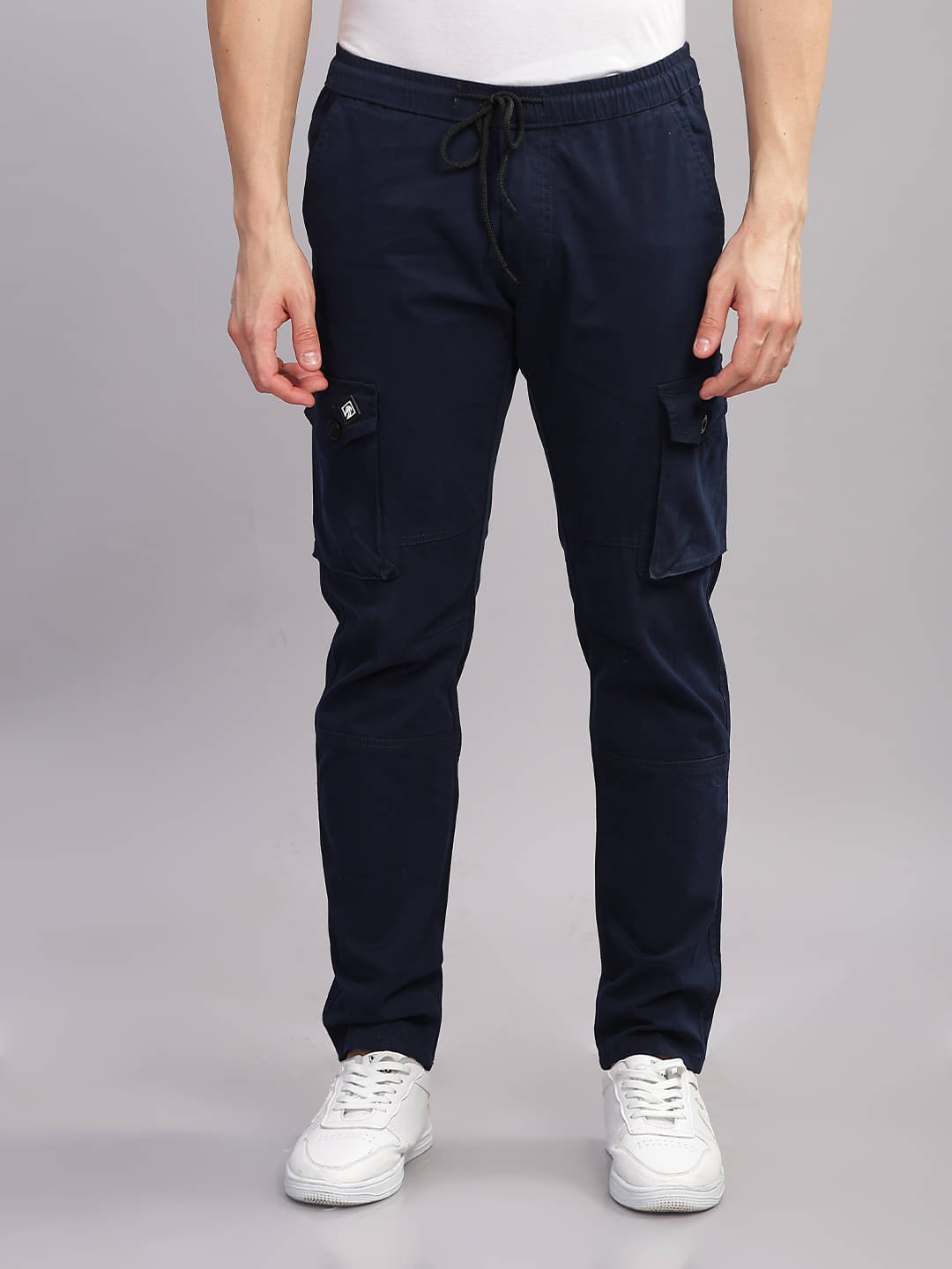     			Paul Street Slim Flat Men's Cargos - Navy Blue ( Pack of 1 )