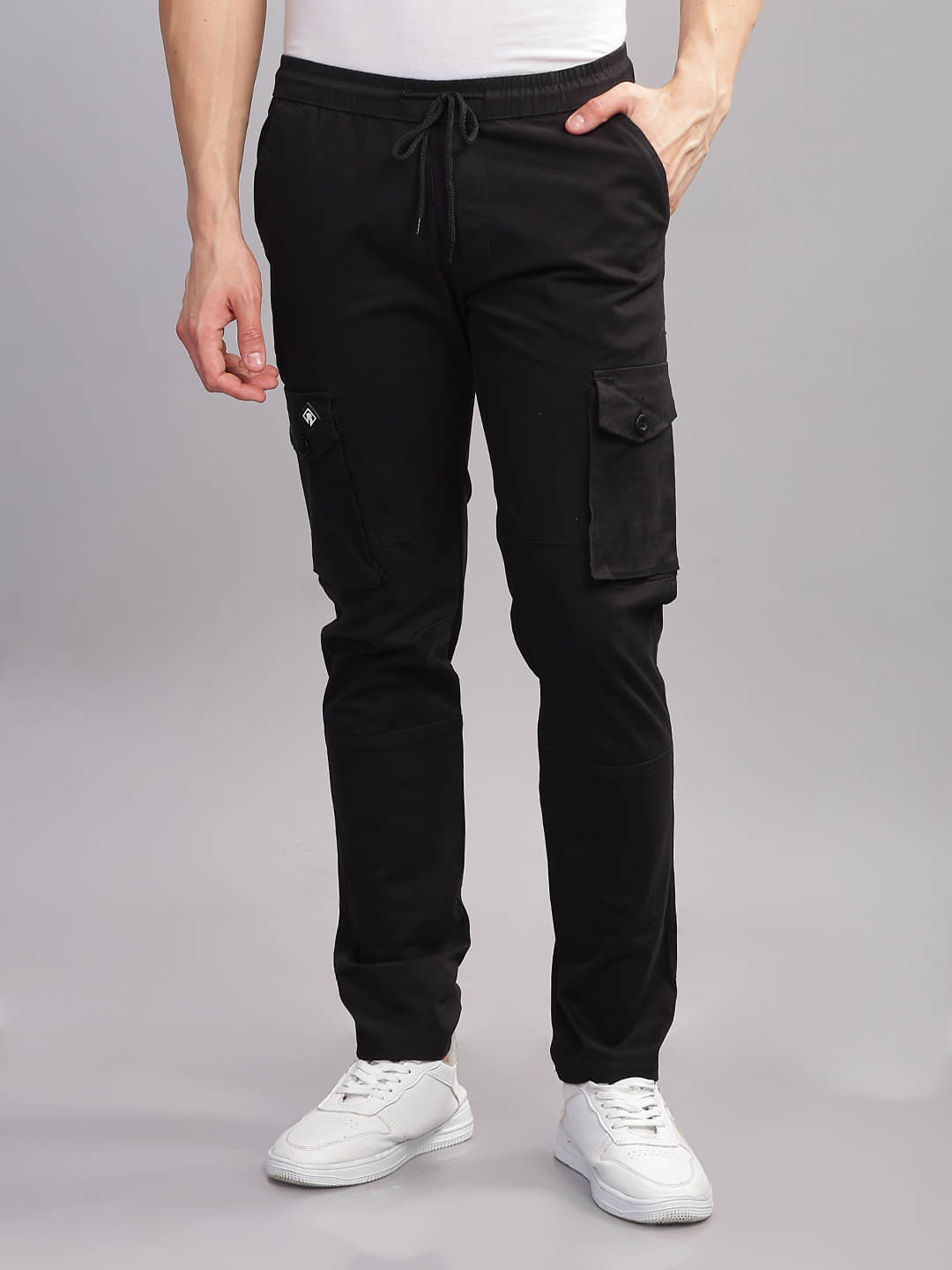     			Paul Street Slim Flat Men's Cargos - Black ( Pack of 1 )