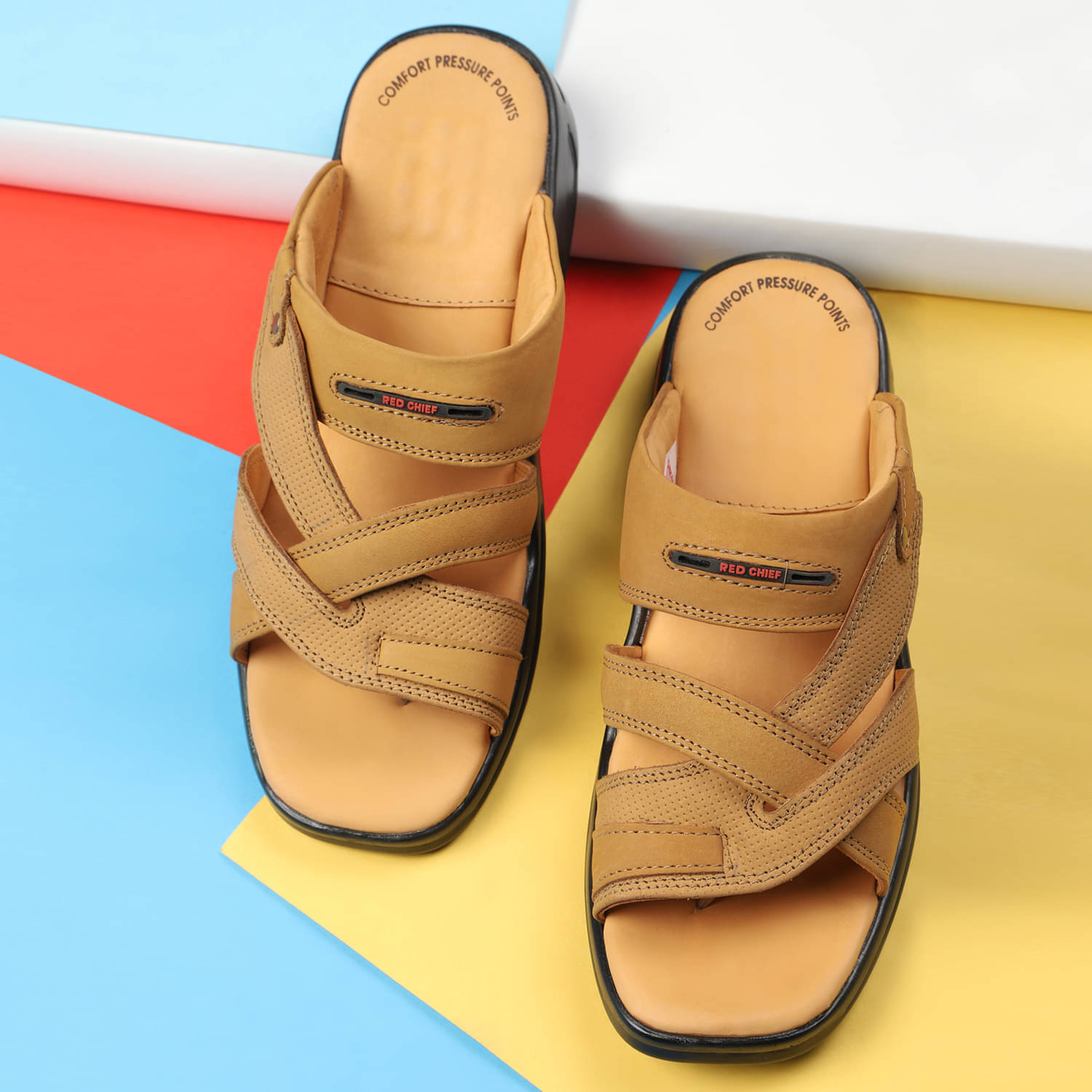     			Red Chief Rust Men's Leather Slipper