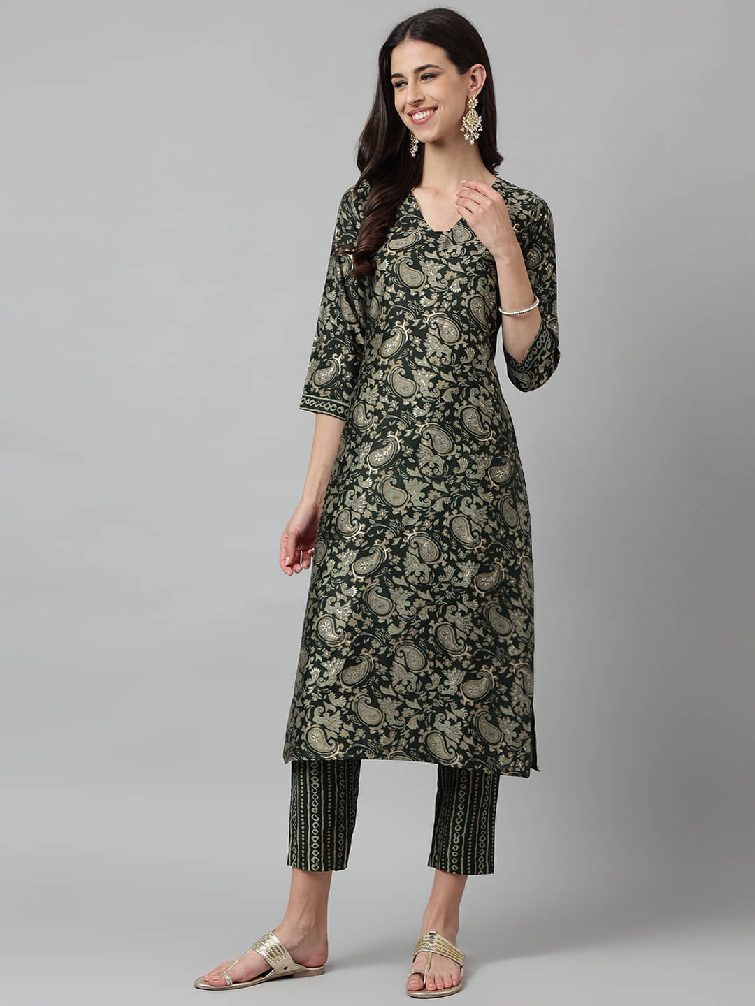 Shaily Chanderi Self Design Kurti With Pants Women's Stitched Salwar Suit - Green ( Pack of 2 ) Shaily Chanderi Self Design Kurti With Pants Women's Stitched Salwar Suit - Green ( Pack of 2 )