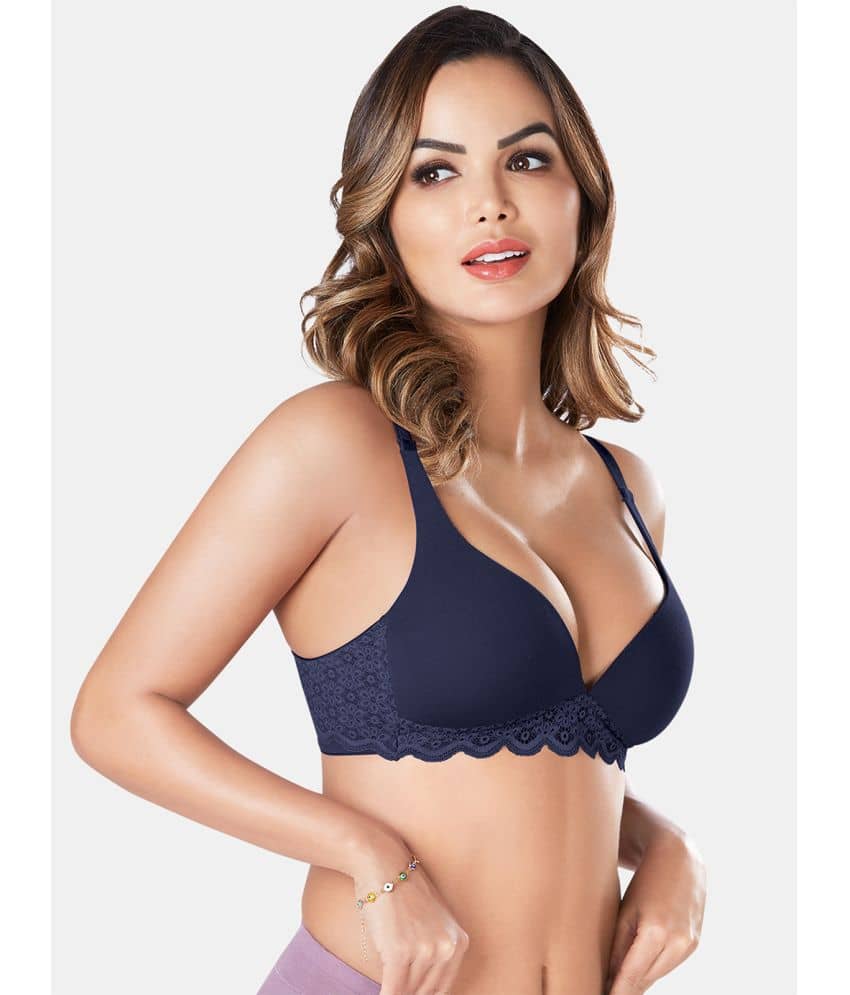 Sonari Modal Lightly Padded Women's Plunge Bra ( Navy Blue ) victorianblue