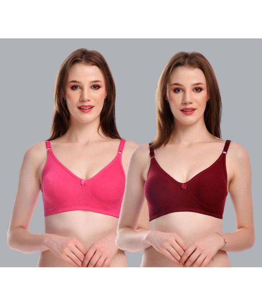     			Viral Girl Pack of 2 Cotton Non Padded Women's Everyday Bra ( Maroon ) SD-CANNY-D.PINK-MAROON