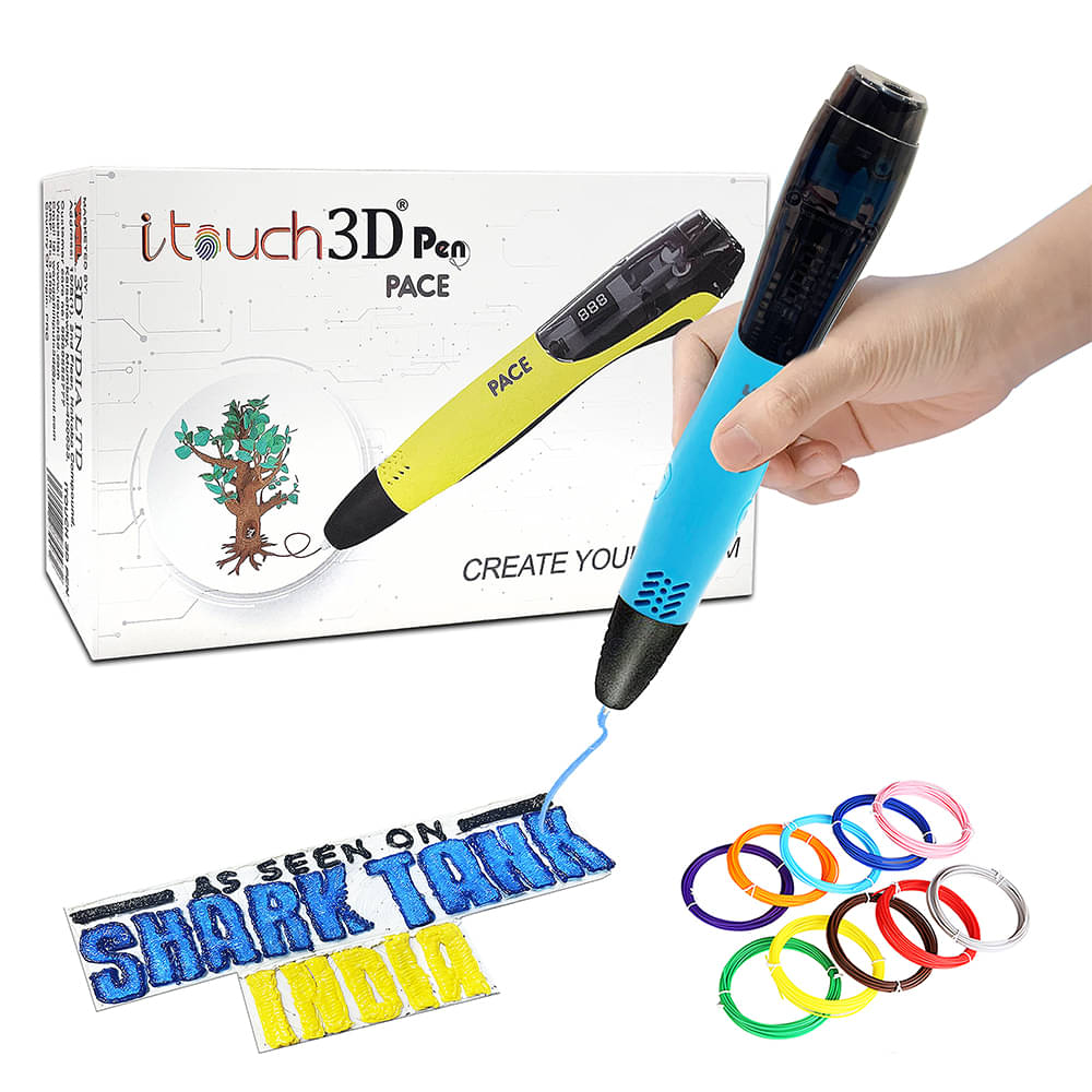 WOL3D Itouch Pace 3D Pen (Blue) with 10 in 1 filaments for 3D Drawing; Art and Craft with free Stencil, Cloth and 3 Filaments WOL3D Itouch Pace 3D Pen (Blue) with 10 in 1 filaments for 3D Drawing; Art and Craft with free Stencil, Cloth and 3 Filaments
