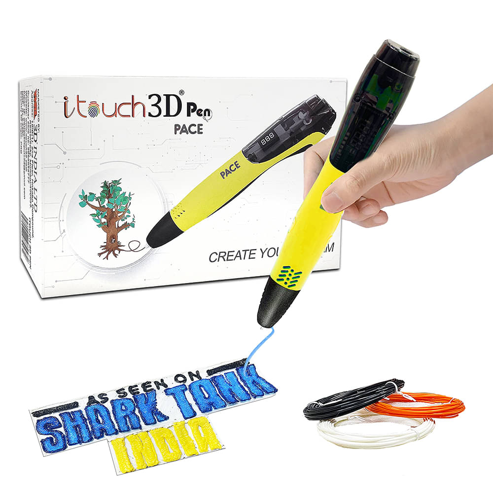WOL3D Itouch Pace 3D Pen (Yellow) for 3D Drawing; Art and Craft with free Stencil, Cloth and 3 Filaments WOL3D Itouch Pace 3D Pen (Yellow) for 3D Drawing; Art and Craft with free Stencil, Cloth and 3 Filaments