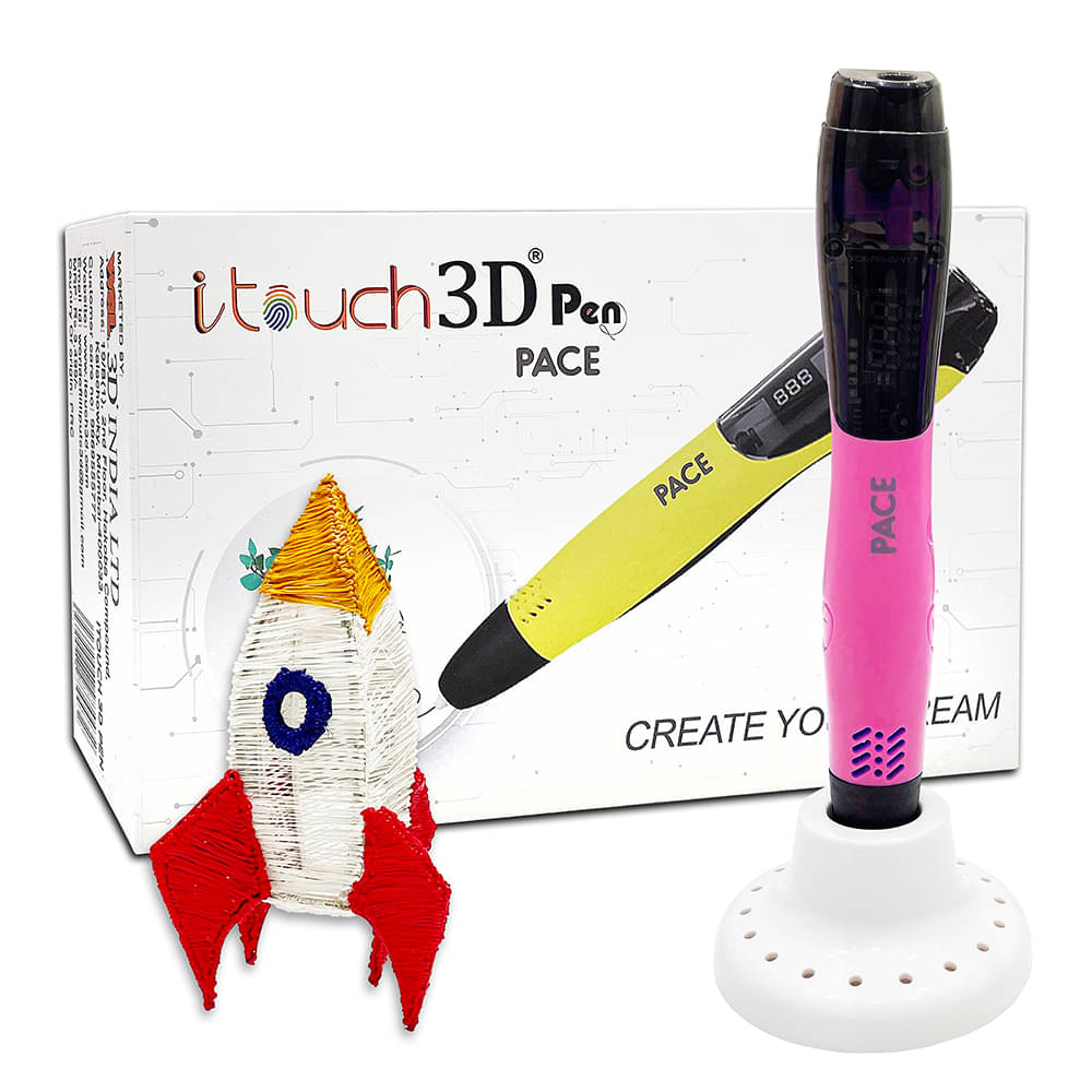 WOL3D Itouch Pace 3D Pen (Pink) for 3D Drawing; Art and Craft with free Stencil, Cloth and 3 Filaments WOL3D Itouch Pace 3D Pen (Pink) for 3D Drawing; Art and Craft with free Stencil, Cloth and 3 Filaments