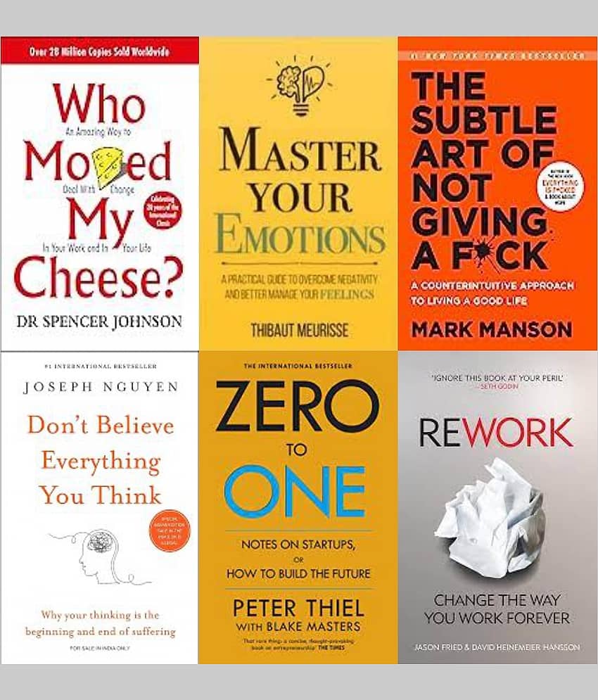Who Moved My Cheese? + Master Your Emotions +Don't Believe Everything You Think + Zero To One + Rework + The Subtle Art - Stationery | Buy online on ZillyBuy