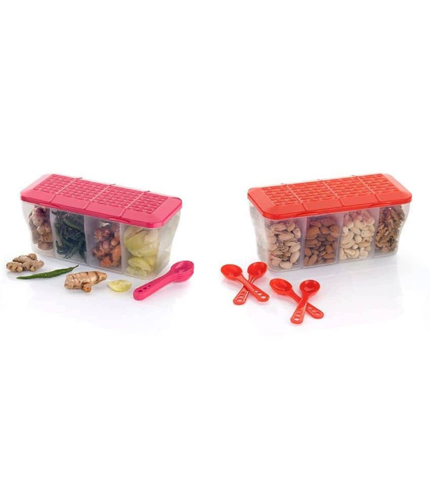 Analog Kitchenware Dal/Masala/Vegetable Plastic Multicolor Pickle Container ( Set of 2 )