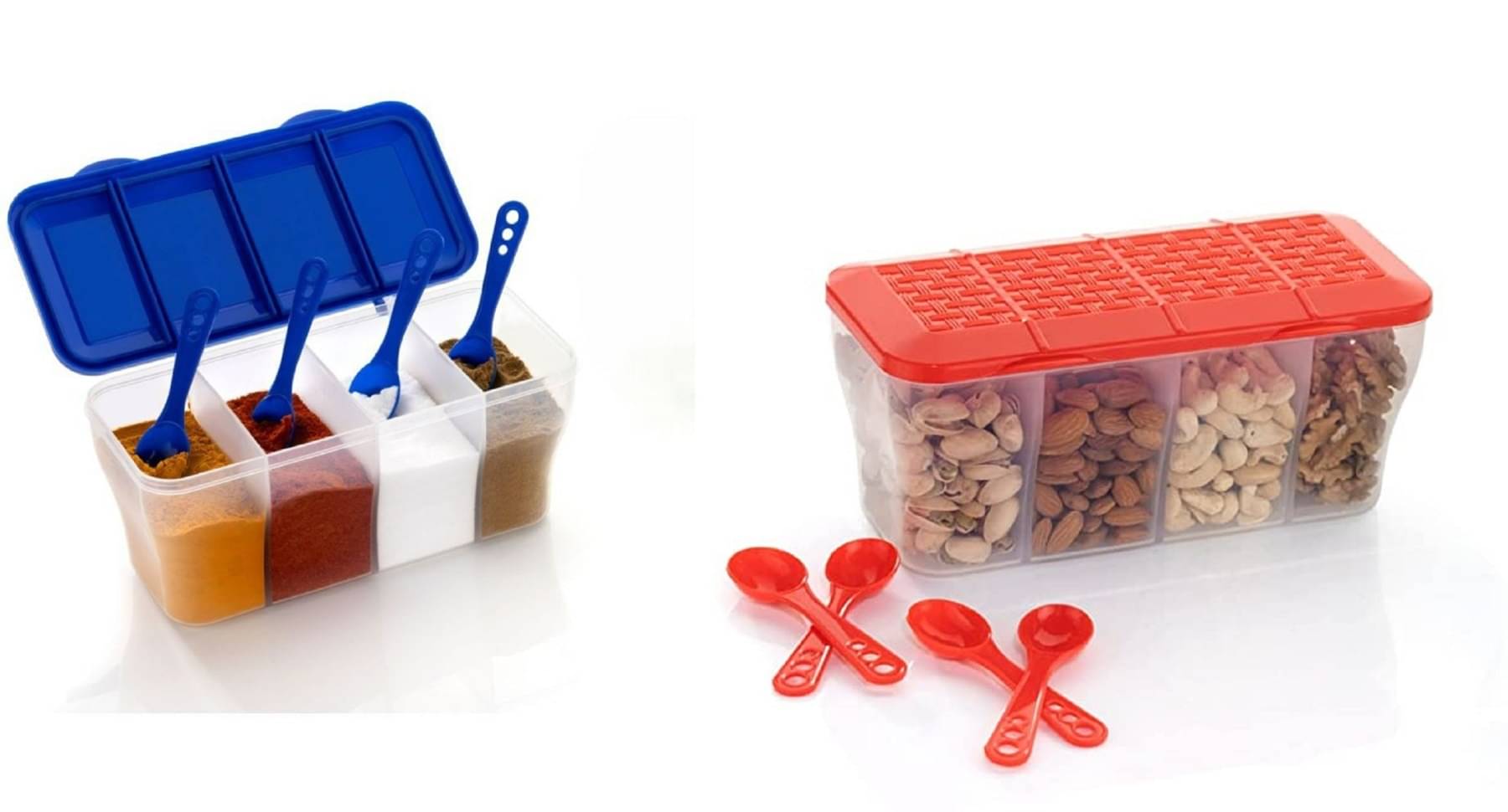 Analog Kitchenware Dal/Masala/Vegetable Plastic Multicolor Pickle Container ( Set of 2 ) Analog Kitchenware Dal/Masala/Vegetable Plastic Multicolor Pickle Container ( Set of 2 )