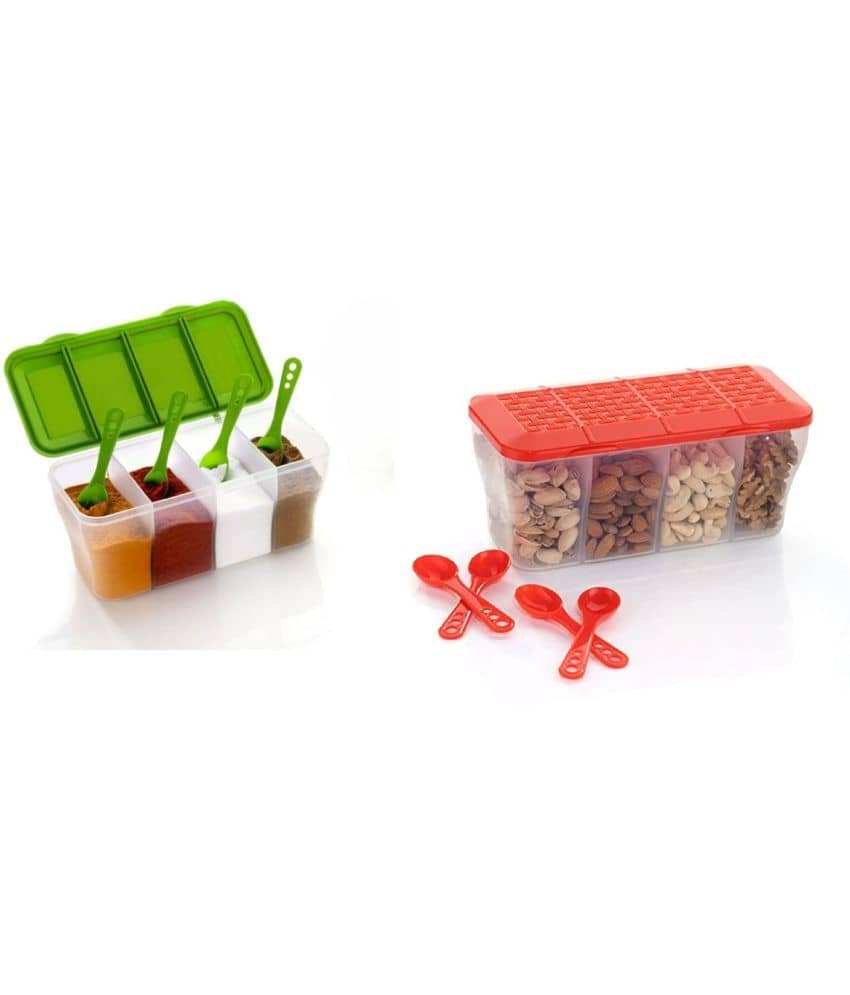 Analog Kitchenware Dal/Masala/Vegetable Plastic Multicolor Pickle Container ( Set of 2 )