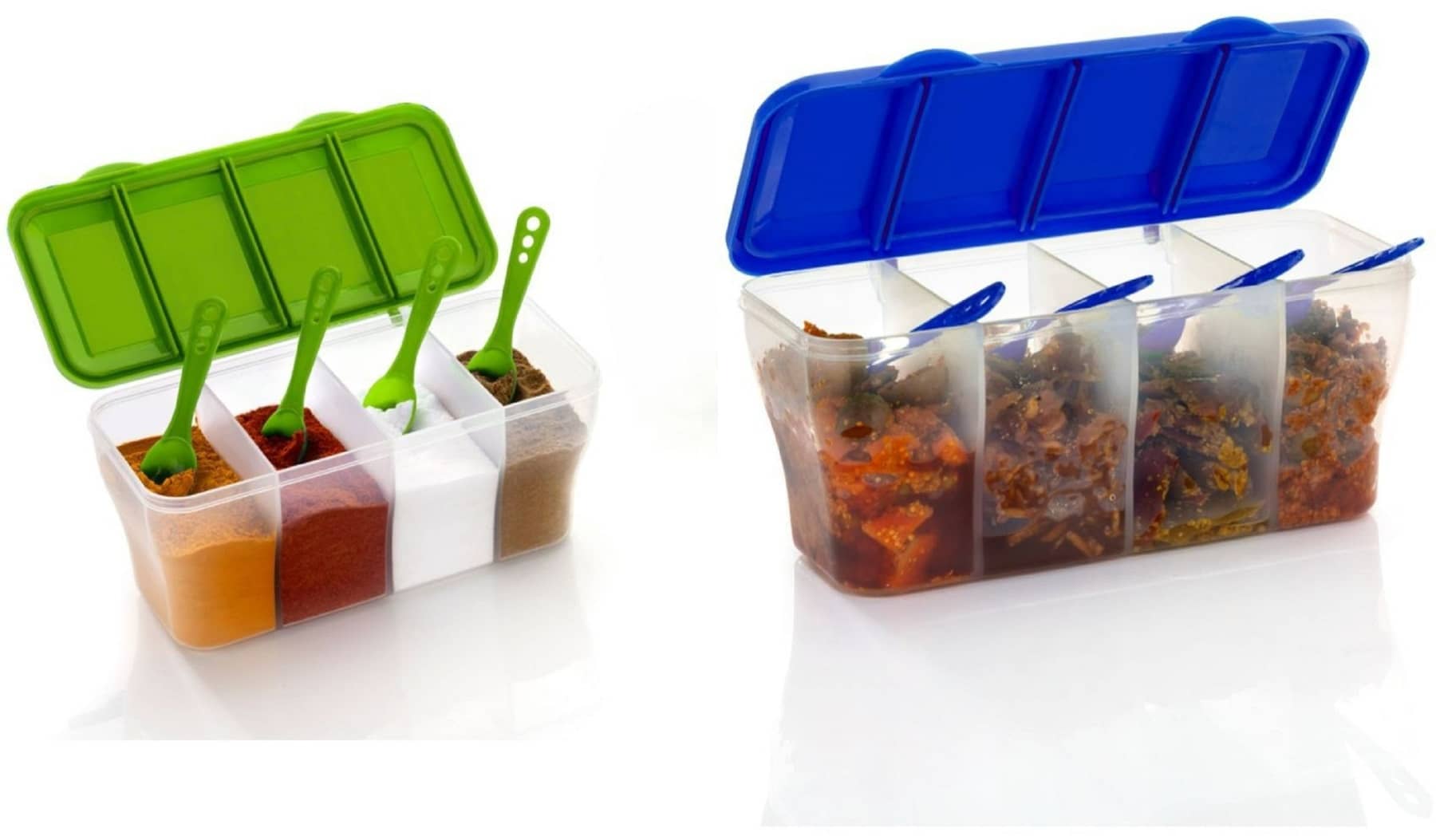 Analog Kitchenware Dal/Masala/Vegetable Plastic Multicolor Pickle Container ( Set of 2 )