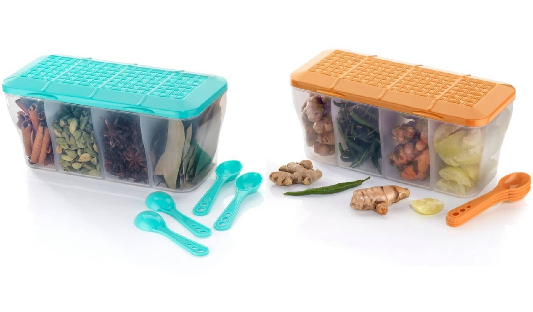 Analog Kitchenware Dal/Masala/Vegetable Plastic Multicolor Pickle Container ( Set of 2 )