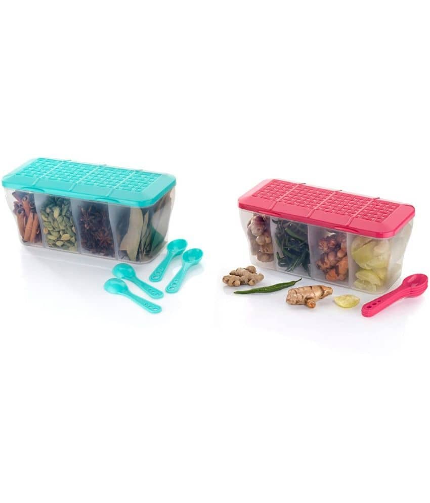 Analog Kitchenware Dal/Masala/Vegetable Plastic Multicolor Pickle Container ( Set of 2 )