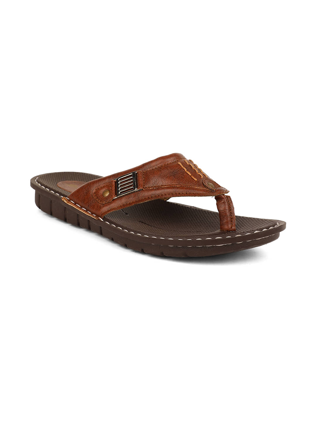 Bata Brown Men's Thong Flip Flop