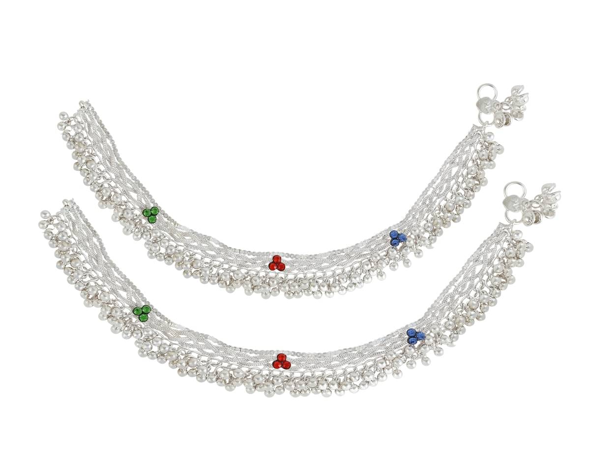     			Charms Silver Anklets ( Pack of 1 )