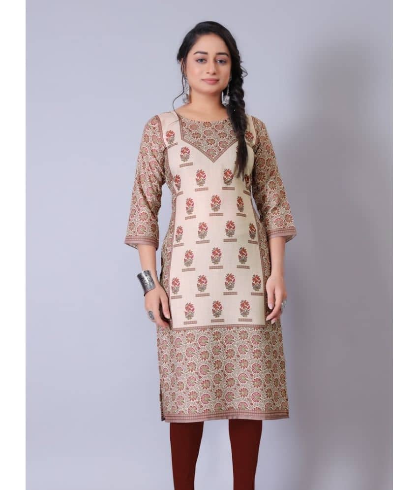 Hetsa Cotton Blend Printed Straight Women's Kurti - Pink ( Pack of 1 ) - Kurtis, Tunics | Buy online on ZillyBuy