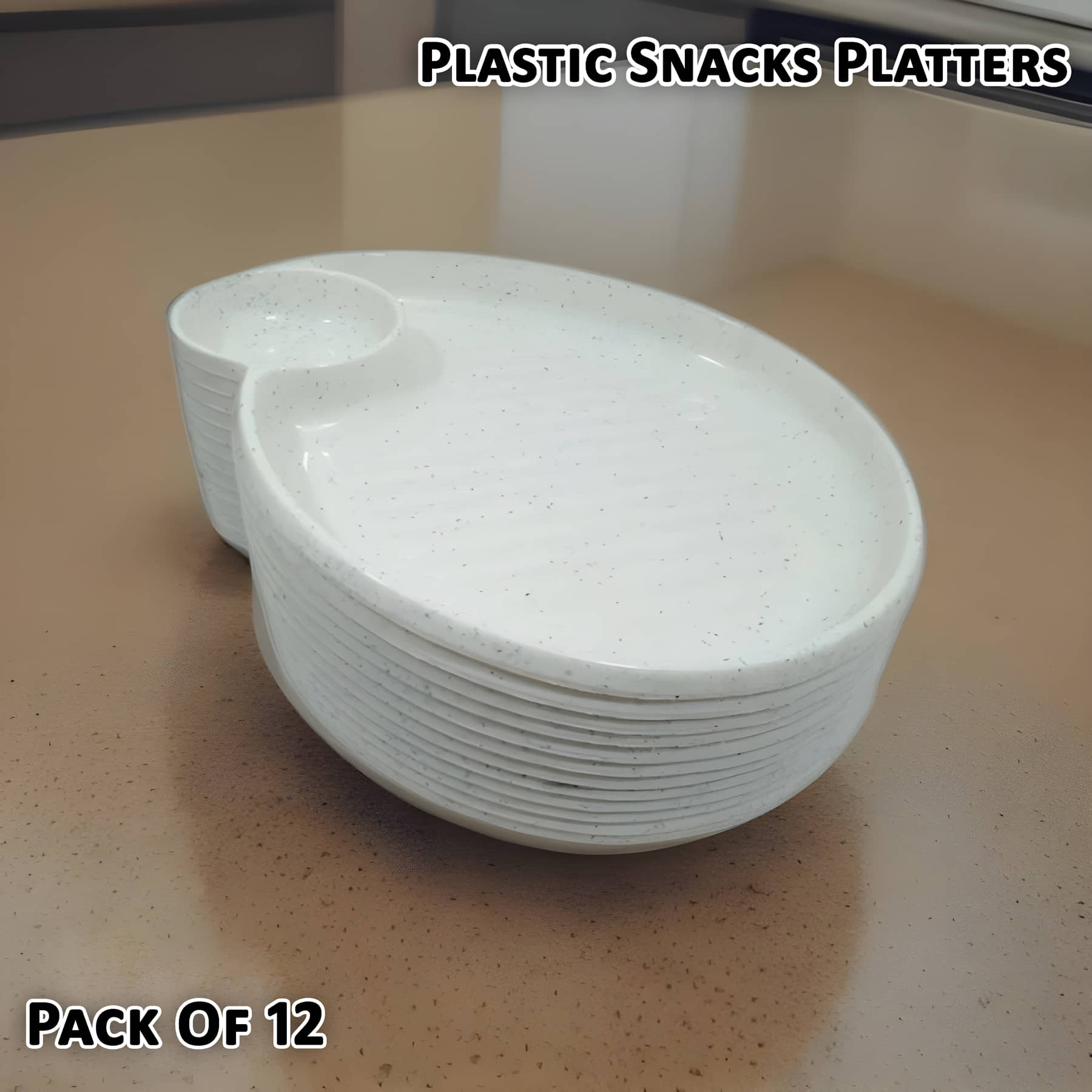 Inpro 12 Pcs Plastic White Platter