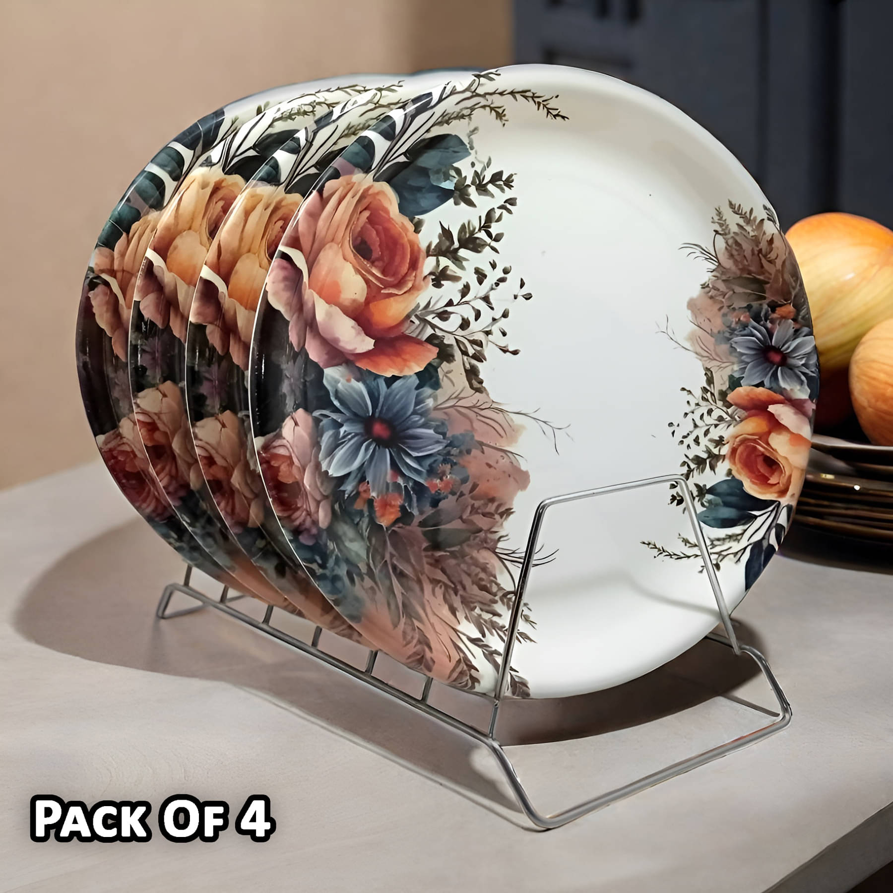Inpro 4 Pcs Melamine Multi Color Full Plate Inpro 4 Pcs Melamine Multi Color Full Plate