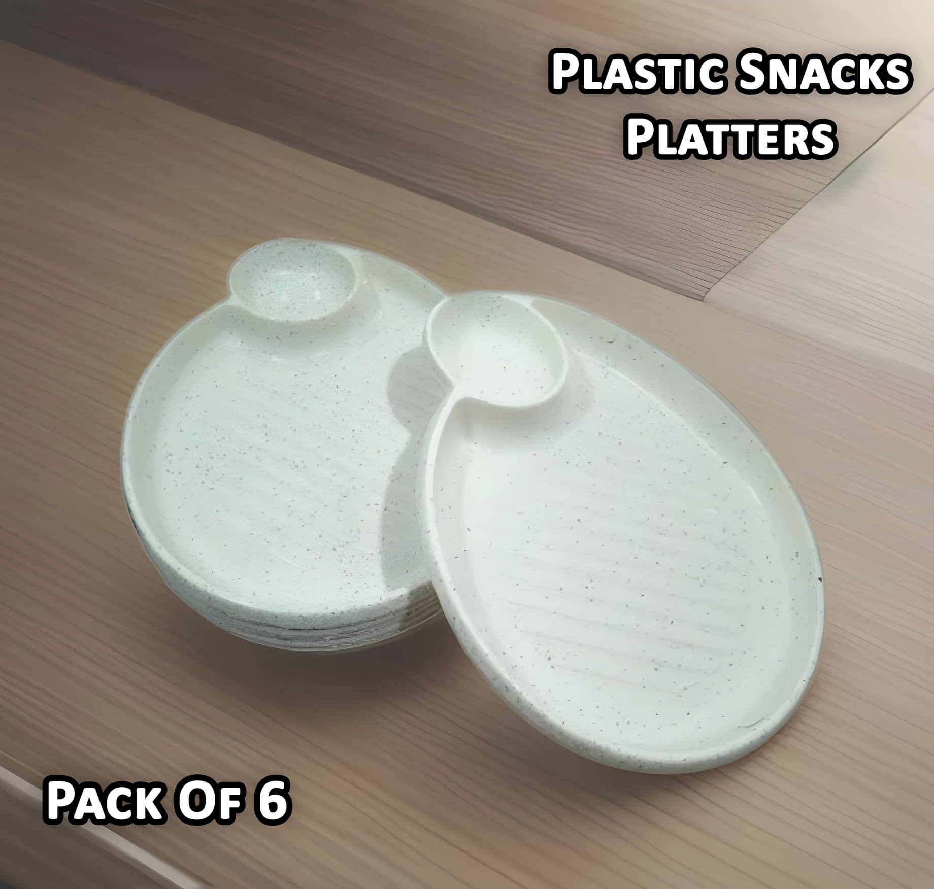 Inpro 6 Pcs Plastic White Platter
