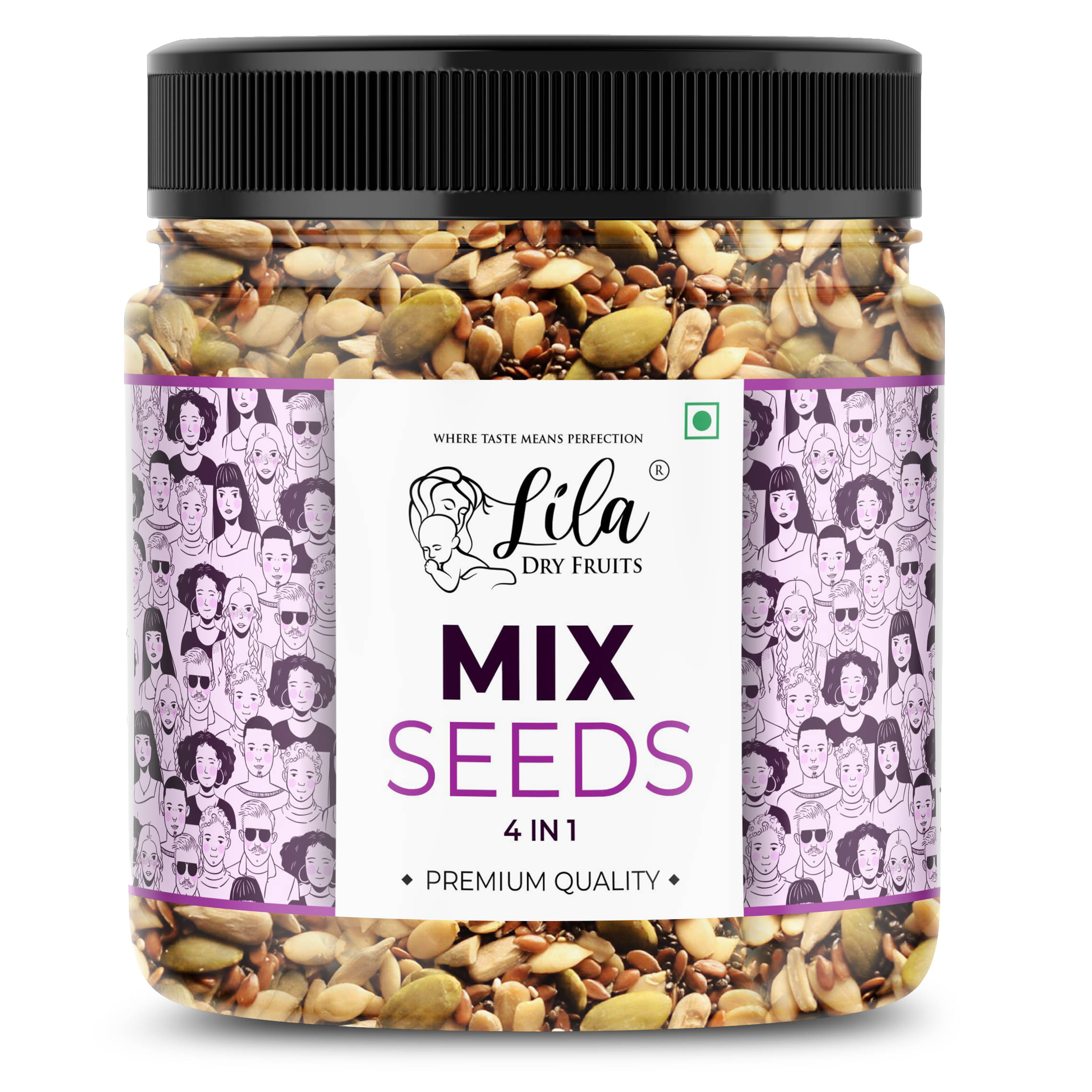 LILA DRY FRUITS 4 in 1 Superseed Mix 500g Chia, Pumpkin, Sunflower & Flax Seeds LILA DRY FRUITS 4 in 1 Superseed Mix 500g Chia, Pumpkin, Sunflower & Flax Seeds