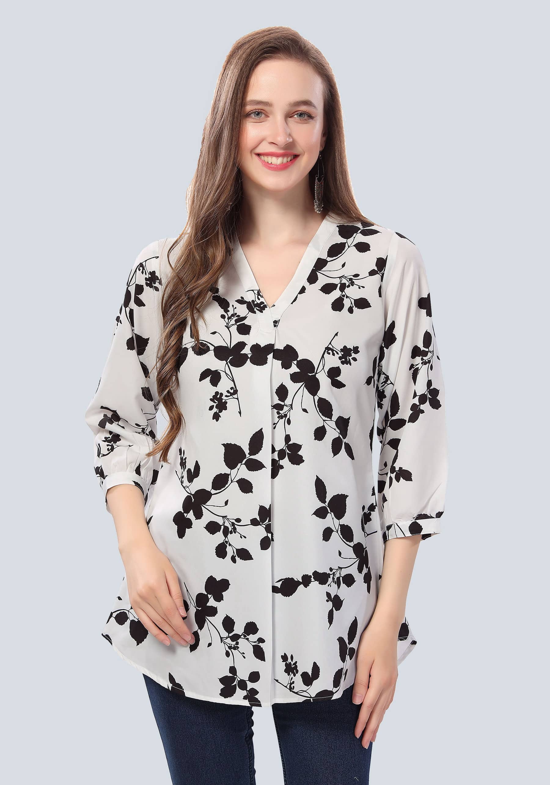 Meher Impex Women's Crepe Tunic ( White )