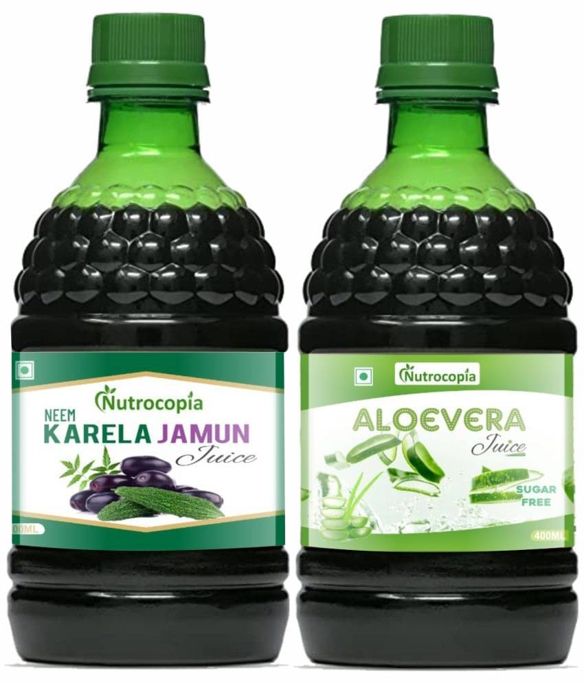 NUTROCOPIA Neem,Karela & AloeVera- Vegetable Juice 800 ml Pack of 2 NUTROCOPIA Neem,Karela & AloeVera- Vegetable Juice 800 ml Pack of 2