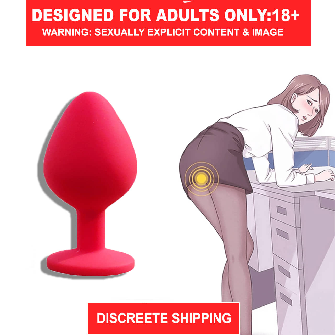 Red Silicone Butt Plugs with Jeweled Round Colorful Faux Gem dick adult villa anal sex toys sexy toy for men low price