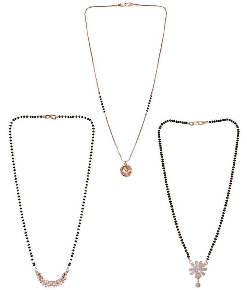 SHANKH-KRIVA Rose Gold Mangalsutra ( Pack of 3 ) SHANKH-KRIVA Rose Gold Mangalsutra ( Pack of 3 )