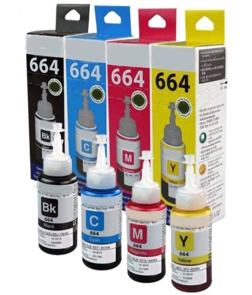     			TEQUO Ll210 Ink For 664 Multicolor Pack of 4 Cartridge for L220/ L550/ L355/ L110/ L210/ L300/ L360/ L350/ L380/ L100/ L200/ L565/ L555/ L130/ L1300 and more.