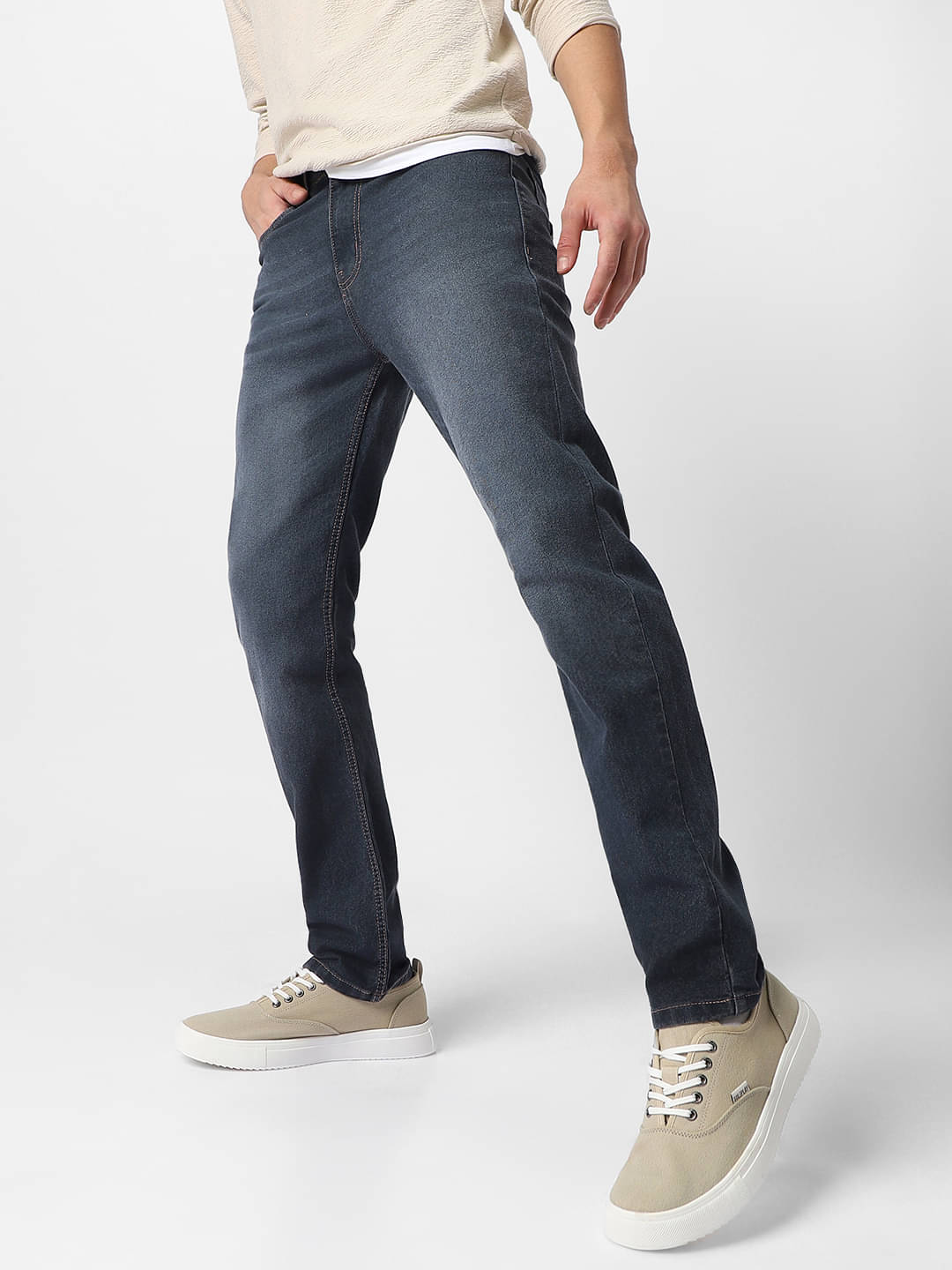     			Urbano Fashion Regular Fit Washed Men's Jeans - Grey ( Pack of 1 )