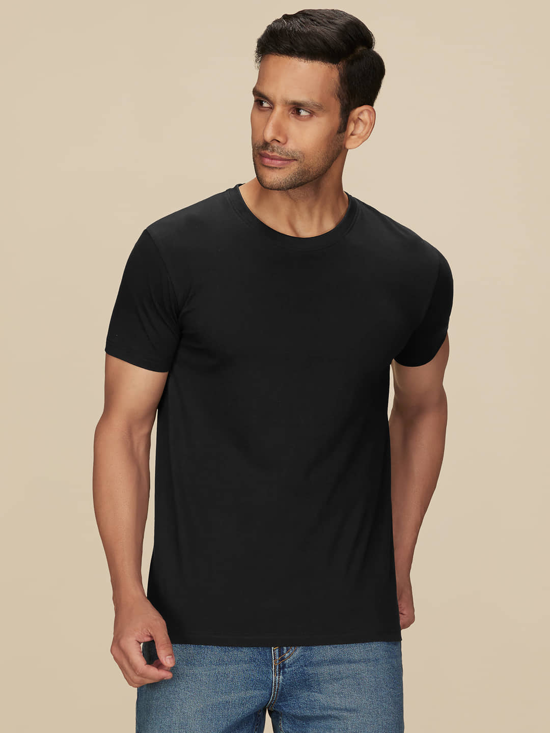 XYXX Pack of 1 Cotton Regular Fit Men's T-Shirt ( Black )