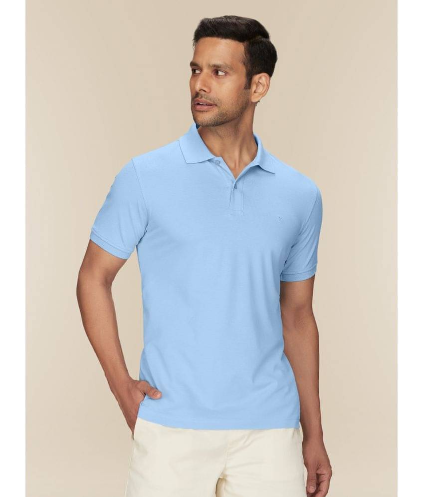     			XYXX Pack of 1 Cotton Regular Fit Solid Half Sleeves Men's Polo T Shirt ( Sky Blue )