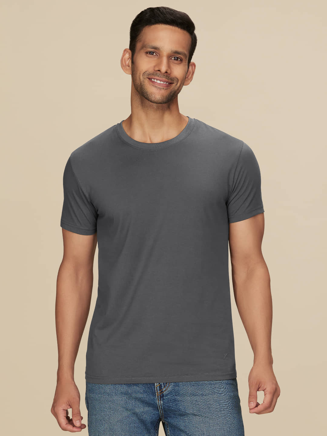 XYXX Pack of 1 Cotton Regular Fit Men's T-Shirt ( Grey )