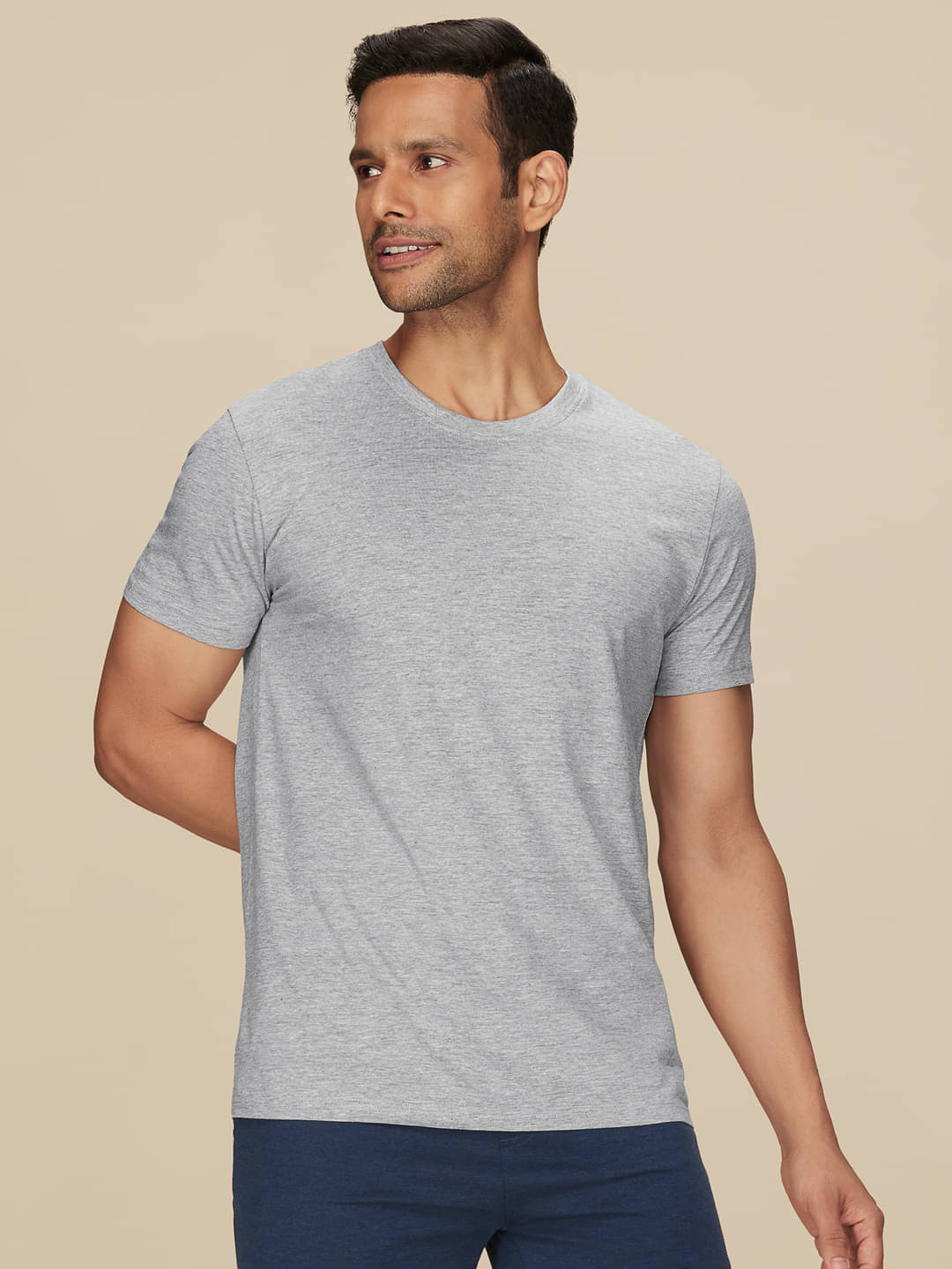 XYXX Pack of 1 Cotton Regular Fit Men's T-Shirt ( Grey ) XYXX Pack of 1 Cotton Regular Fit Men's T-Shirt ( Grey )