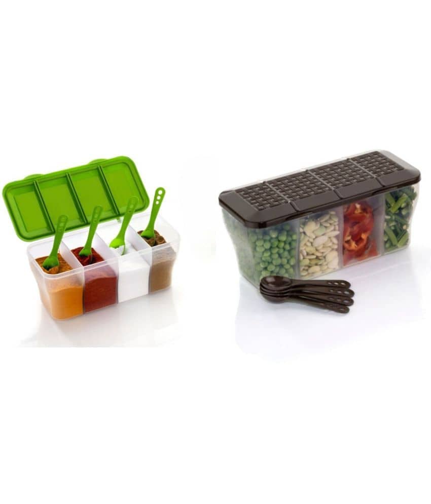 iview kitchenware Dal/Masala/Vegetable Plastic Multicolor Pickle Container ( Set of 2 )