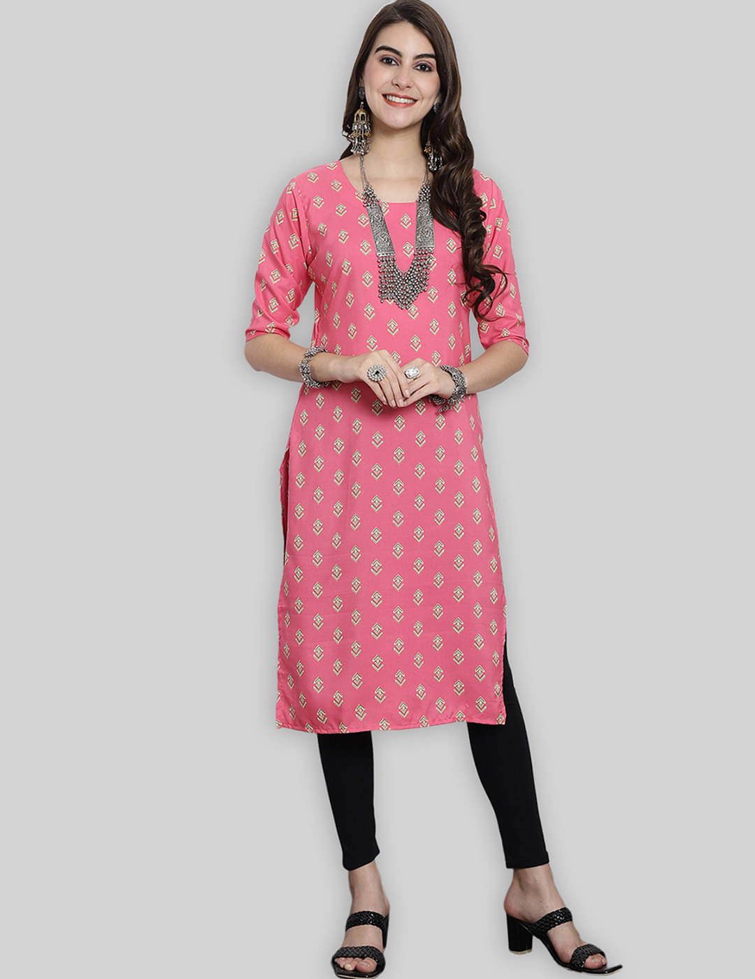 7Threads Crepe Printed Straight Women's Kurti - Red ( Pack of 1 ) 7Threads Crepe Printed Straight Women's Kurti - Red ( Pack of 1 )
