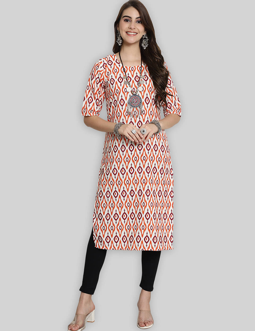 7Threads Crepe Printed Straight Women's Kurti - Multicolor ( Pack of 1 ) 7Threads Crepe Printed Straight Women's Kurti - Multicolor ( Pack of 1 )
