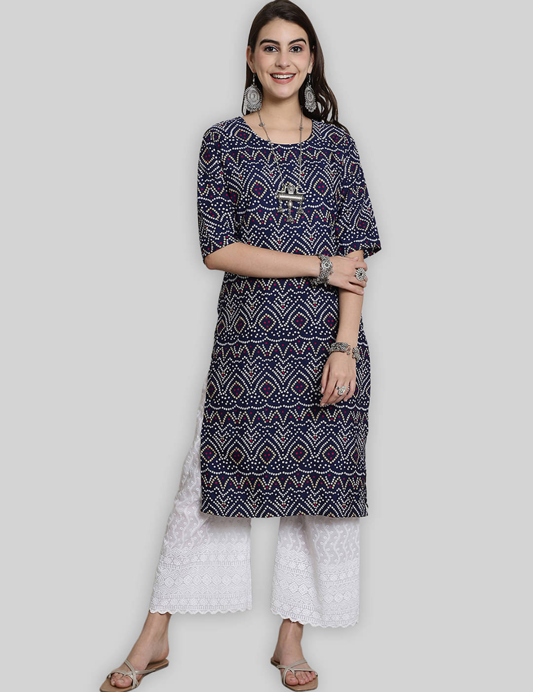 7Threads Crepe Printed Straight Women's Kurti - Blue ( Pack of 1 ) 7Threads Crepe Printed Straight Women's Kurti - Blue ( Pack of 1 )