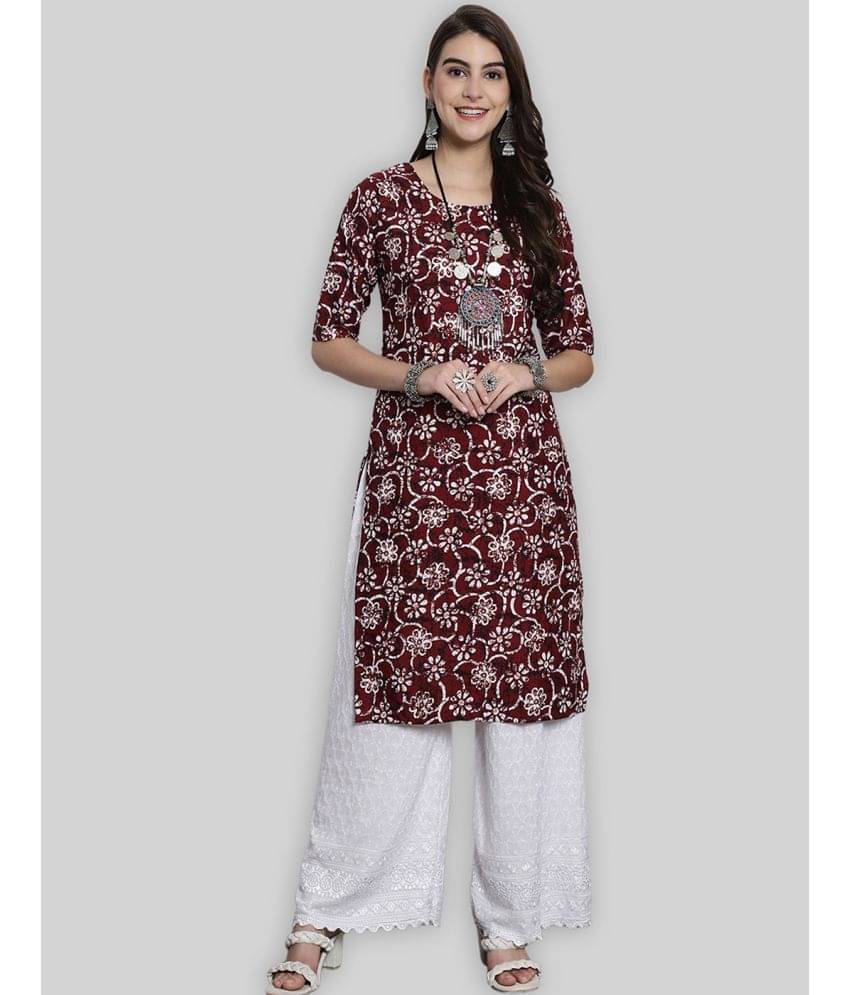 7Threads Crepe Printed Straight Women's Kurti - Purple ( Pack of 1 )     			7Threads Crepe Printed Straight Women's Kurti - Purple ( Pack of 1 )