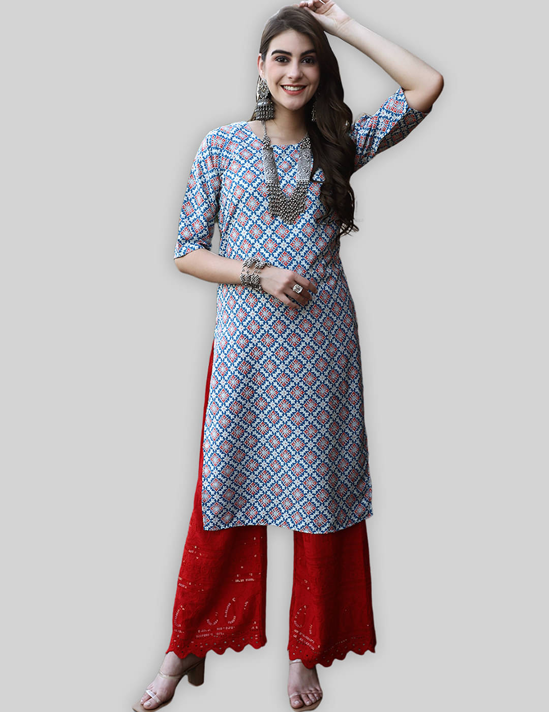     			7Threads Crepe Printed Straight Women's Kurti - Multicolor ( Pack of 1 )