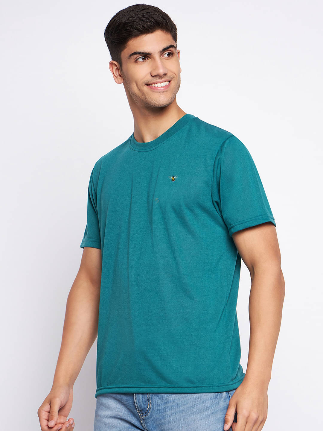     			Auxamis Pack of 1 Cotton Blend Regular Fit Men's T-Shirt ( Blue )