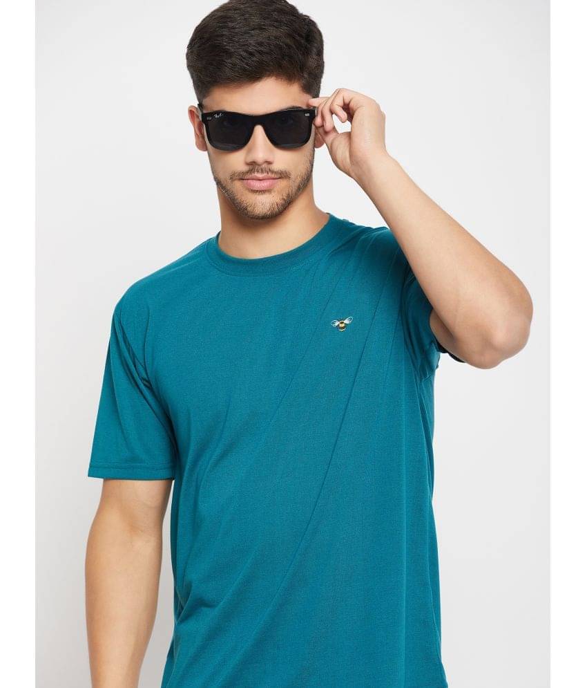 Auxamis Pack of 1 Cotton Blend Regular Fit Men's T-Shirt ( Blue ) Auxamis Pack of 1 Cotton Blend Regular Fit Men's T-Shirt ( Blue )