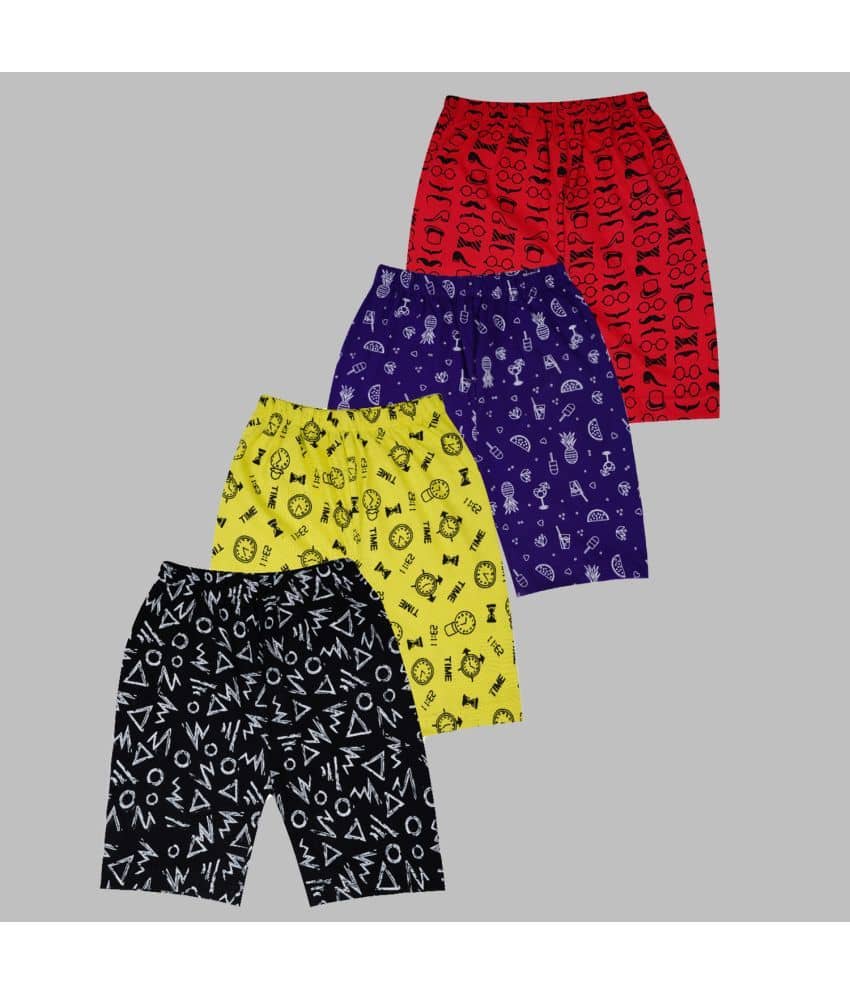 Casual Printed Pure Cotton Blend Short For Boys (Multicolor, Pack of 4) - Shorts | Buy online on ZillyBuy