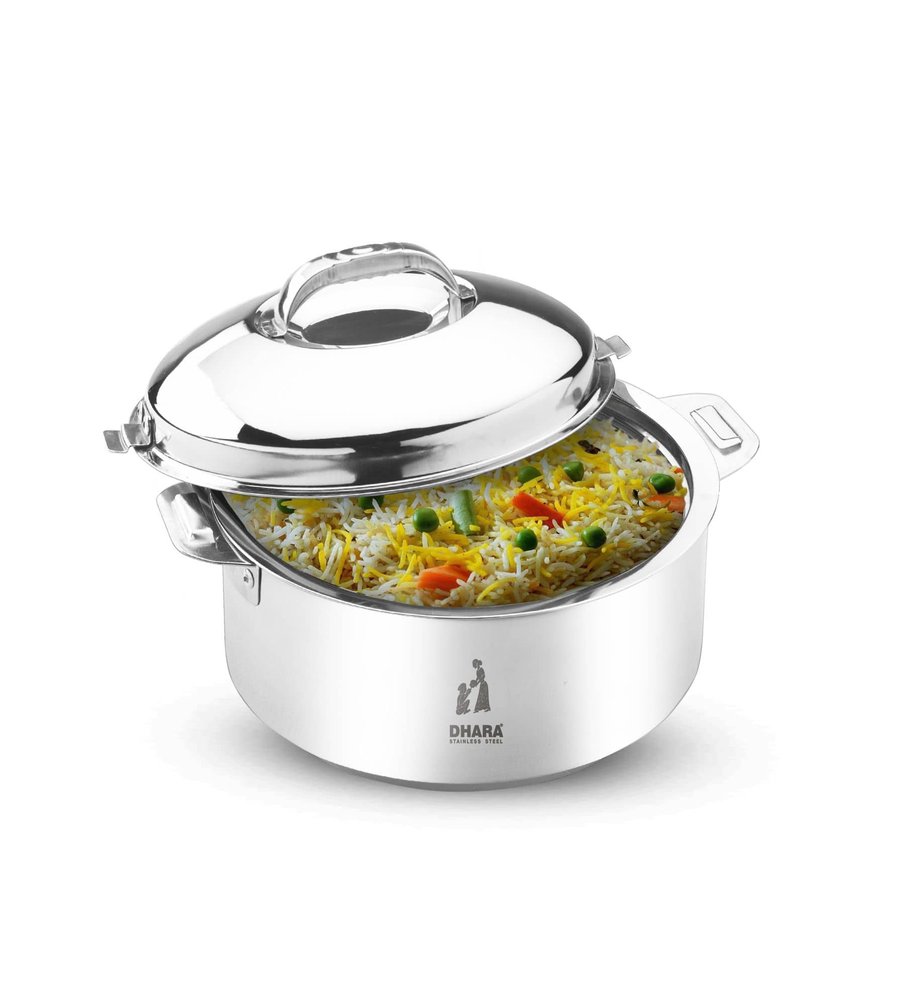 Dhara Stainless Steel Ultra 2500 Silver Steel Serve Casserole ( Set of 1 , 1900 mL )