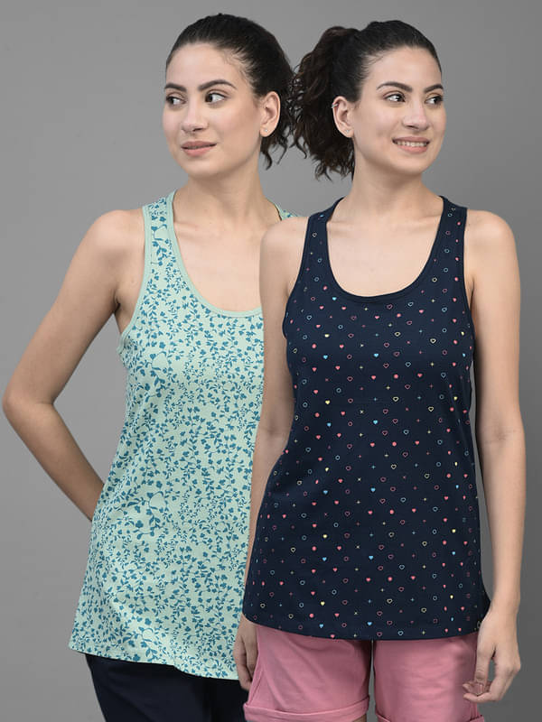 Dollar Cotton Blended Tanks - Multi Color Pack of 2     			Dollar Cotton Blended Tanks - Multi Color Pack of 2