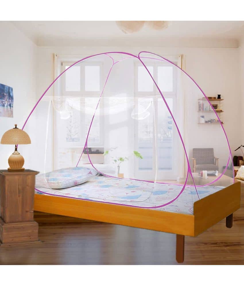 Evafly - Pink Polycotton Tent Mosquito Net, Machardani ( Pack of 1 )