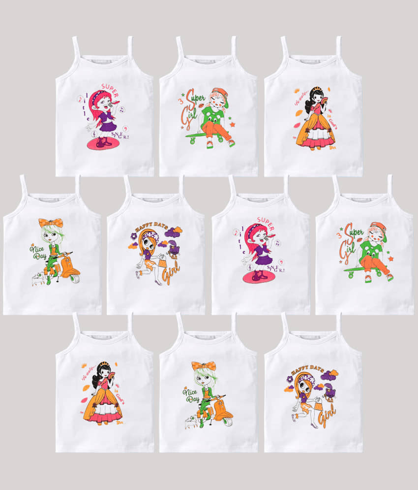 HAP Pack of 10 Girls Cotton ( White )