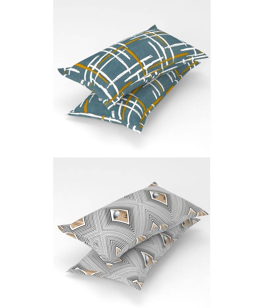 Homefab India - Pack of 4 Microfiber Floral Printed Standard Size Pillow Cover ( 66.04 cm(26) x 43.18 cm(17) ) - Multi-Colour Homefab India - Pack of 4 Microfiber Floral Printed Standard Size Pillow Cover ( 66.04 cm(26) x 43.18 cm(17) ) - Multi-Colour
