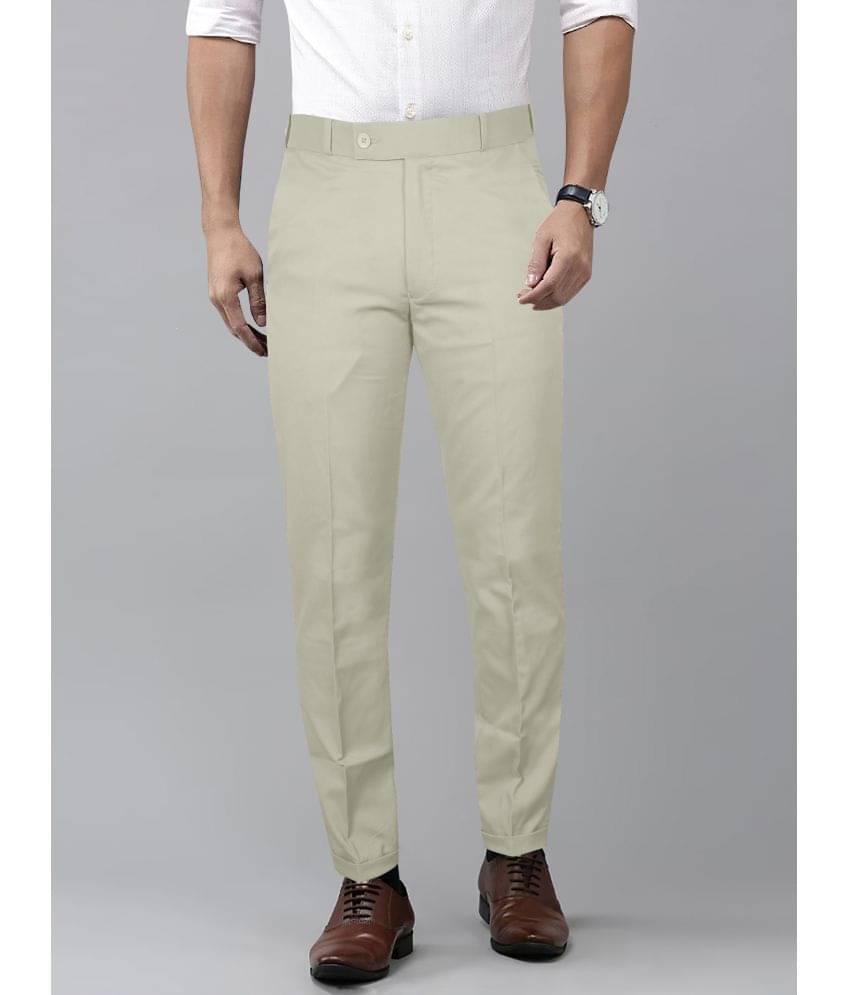     			JB JUST BLACK Slim Flat Men's Formal Trouser - Cream ( Pack of 1 )